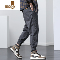 YANXU工装裤男士2023夏季薄款高端运动大码休闲九分潮牌束脚长裤子