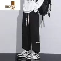 YANXU裤子男2023新款潮牌宽松束脚运动卫裤美式高街休闲长裤男款