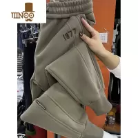 YANXU特大码300斤胖GG刺绣哈伦裤宽松ins潮显瘦束脚运动裤百搭休闲卫裤