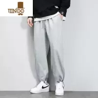 YANXU运动裤男生夏季薄款潮牌宽松束脚卫裤男长裤针织休闲裤子男士