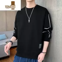 YANXU卫衣男士2023新款宽松加肥加大码男装圆领长袖t恤打底衫男