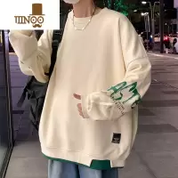 YANXU圆领男生卫衣男款上衣服美式高街潮牌ins青少年男士长袖t恤