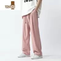 YANXU夏季垂感冰丝休闲裤男夏季薄款潮牌美式凉感宽松速干多巴胺阔腿裤