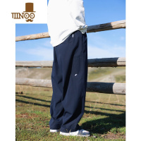 YANXU日系复古潮牌休闲裤男夏季直筒宽松弹力松紧腰薄款工装长裤女