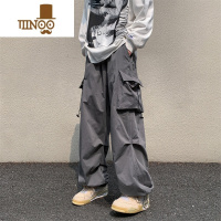 YANXU美式潮牌工装裤男vintage复古高街宽松休闲裤机能风抽绳束脚长裤