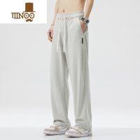 YANXU垂感冰丝裤子男夏季薄款宽松直筒潮牌阔腿拖地弹力男生工装休闲裤