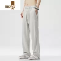 YANXU垂感冰丝裤子男夏季薄款宽松直筒潮牌阔腿拖地弹力男生工装休闲裤
