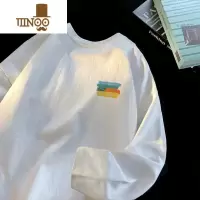 YANXU长袖T恤男生秋季薄款内搭打底衫百搭美式印花简约卫衣款