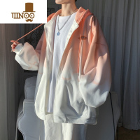 YANXU渐变开衫卫衣男连帽潮牌中山加厚衣服款青少年加绒外套