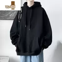 YANXU纯色连帽卫衣男2023新款美式潮牌oversize男生上衣外套