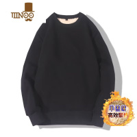 YANXU羔绒加厚纯色百搭卫衣男青年高中初中学生无帽套头上衣潮