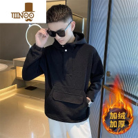 YANXU感男装加绒潮流ins连帽卫衣男士个性网红外套青年上衣