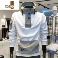 YANXU网红半高领卫衣男韩版潮流男士上衣服潮牌休闲欧美痞帅外套