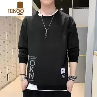 YANXU长袖t恤男士卫衣假圆领体恤内搭打底衫休闲潮流上衣服