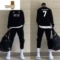 YANXU美式高街风薄款圆领卫衣男vintage潮牌宽松百搭外套上衣ins