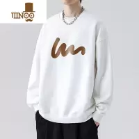 YANXU新款圆领卫衣男休闲美式复古印花套头宽松大码上衣外套