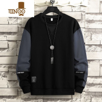 YANXU2023新款长袖t恤男圆领潮流休闲体恤宽松无帽卫衣薄款衣服