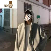 YANXU开衫卫衣男2023年潮牌男装连帽外套男士宽松潮流上衣服