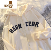 YANXU美式潮牌拉链外套男士2023休闲运动连帽开衫卫衣