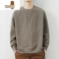 YANXU男士卫衣圆领潮牌宽松男装2023新款长袖深秋加厚无帽上衣服