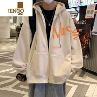 YANXU美式卫衣外套男ins潮牌款宽松休闲情侣秋季连帽拉链开衫衣服