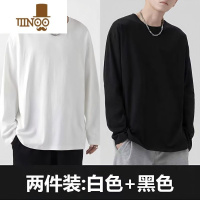 YANXU长袖t恤男新款宽松大码ins潮流百搭上衣服体恤打底衫