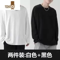 YANXU长袖t恤男新款宽松大码ins潮流百搭上衣服体恤打底衫