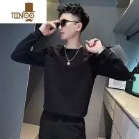 YANXU感卫衣男士ins潮牌2023白色长袖t恤上衣外套纯色修身百搭