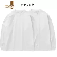 YANXU260长袖t恤男厚实宽松纯色白色秋季卫衣日系圆领打底衫