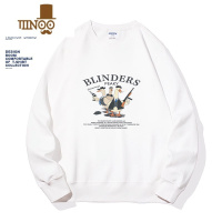 YANXU圆领加绒卫衣男款潮牌美式复古男生秋季情侣上衣长袖外套