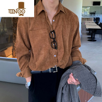 YANXU灯芯绒复古vintage感长袖衬衫男潮流ins痞帅内搭宽松春季外套