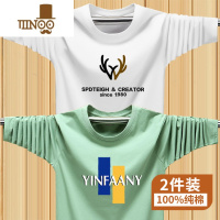 YANXU长袖t恤男圆领时尚百搭休闲大码上衣印花打底衫1/