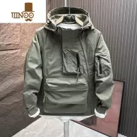 YANXU2023新款潮牌工装连帽休闲冲锋衣男夹克宽松大口袋帅气外套