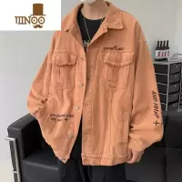 YANXU美式复古刺绣毛边oversize牛仔夹克男高街嘻哈宽松百搭外套
