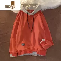 YANXU奶橘色感卫衣男连帽oversize潮牌痞帅炸街假外套vintage