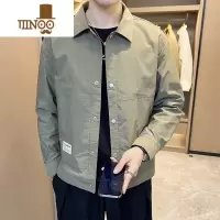 YANXU2023新款薄款翻领夹克男士工装上衣潮流百搭衬衣式外套秋装