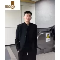 YANXU感痞帅新中式中山装夹克男抖音赵山河同款立领西装外套潮