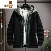YANXU假外套男韩版潮流加厚格子拼接夹克潮牌华夫格休闲衣服