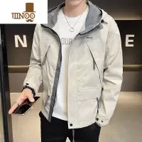 YANXU男士外套2023新款宽松潮牌连帽工装夹克学生百搭帅气冲锋衣