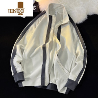 YANXU撞色立领夹克男设计感宽松潮流帅气外套潮牌复古休闲bf上衣