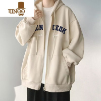 YANXU美式潮牌外套男士2023新款运动连帽开衫情侣卫衣上衣服夹克