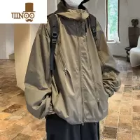 YANXU美式连帽夹克男士新款款潮牌工装机能风外套青少年痞帅冲锋衣