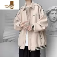 YANXU夹克外套男新款韩版潮流宽松翻领休闲上衣美式百搭棒球服