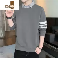 YANXU假卫衣男士2023新款潮流牌衬衫领打底衫青少年长袖T恤