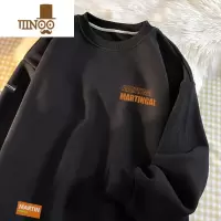 YANXU华夫格圆领卫衣男vintage潮流上衣服美式ins字母大码套头衫