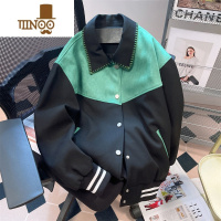 YANXU感复古撞色拼接夹克外套男女美式chic港风百搭情侣棒球服