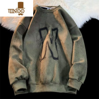 YANXU卫衣男潮牌ins外套港风潮流圆领打底衫美式复古圆领长袖T恤