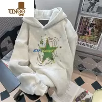 YANXU欧美高街vibe字母星星连帽卫衣男女宽松国潮复古港风情侣外套