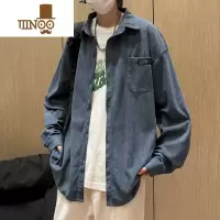 YANXU灯芯绒衬衫男生长袖港风日系潮牌宽松百搭衬衣设计感小众外套