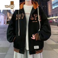 YANXU港风卫衣男宽松连帽休闲夹克外套2023新款开衫上衣